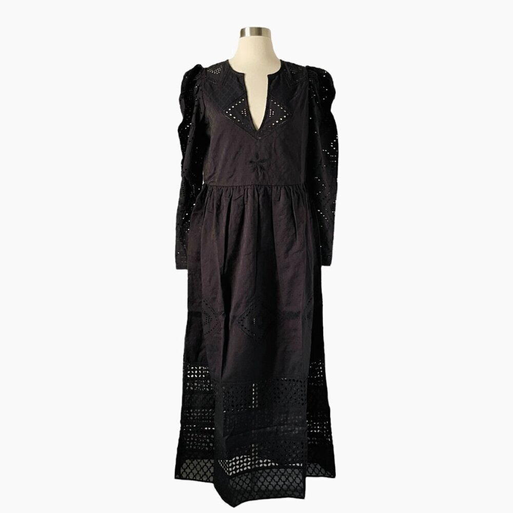 Alix of Bohemia Winifred Black Eyelet Dress Obsidian Medium  An elegant, bohemia - Picture 14 of 14